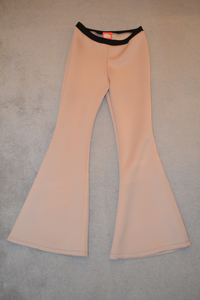 Nude Beige Stretch Flares