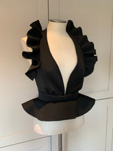 Load image into Gallery viewer, H A L L I  - Black frill bikini top