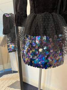 Black Velvet & Mermaid Sequin Dress