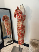 Load image into Gallery viewer, Coral and Gold Marble Dress