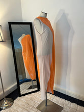 Load image into Gallery viewer, Orange Sequin and Beige Long Dress