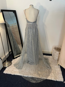 Silver Grey Glitter Long Dress