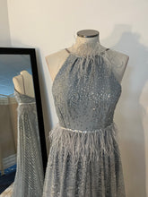 Load image into Gallery viewer, Silver Grey Glitter Long Dress