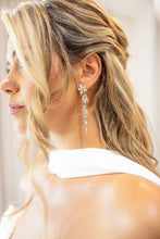 Load image into Gallery viewer, Crystal Flower Drop Earrings