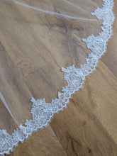 Load image into Gallery viewer, Essense of Australia Lace Cathedral Veil with Blusher - May be Longer Lead Time