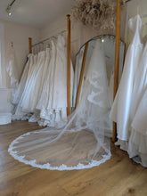 Load image into Gallery viewer, Essense of Australia Lace Cathedral Veil with Blusher - May be Longer Lead Time