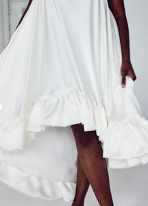 Cassie Satin & Lace Halter Dress