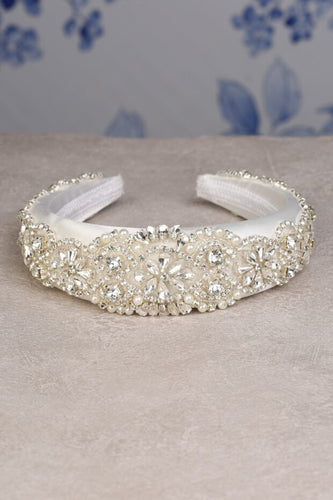 Crystal & Pearl Satin Band