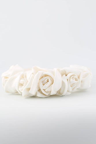 Statement Ivory Satin Rose Padded Band - TR2846A