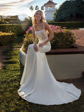 Load image into Gallery viewer, KIRA - Beaded Lace Square Neck Crepe Wedding Dress