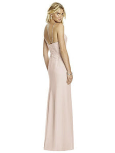 High neck lace and chiffon gown