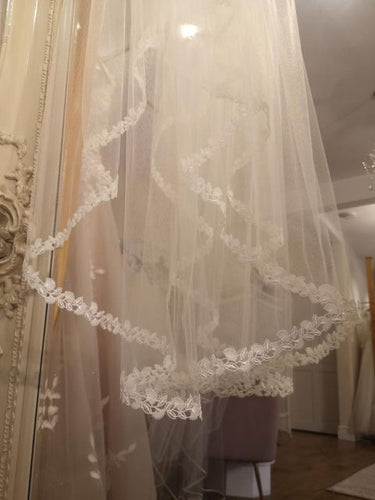 Matte lace edge veil
