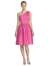 Load image into Gallery viewer, One shoulder short dress in cerise pink