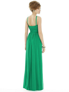 High neck dress in bright green