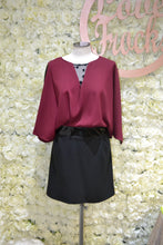 Load image into Gallery viewer, Black &amp; Burgundy Dress