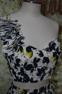 Cropped Trousers & Ruffle Bodice