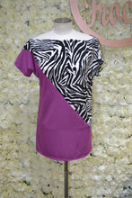 Load image into Gallery viewer, Purple and Zebra Print Top