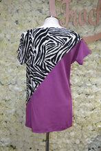 Load image into Gallery viewer, Purple and Zebra Print Top