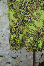 Load image into Gallery viewer, Lime Green Printed Dress with Frill