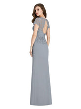 Load image into Gallery viewer, Crepe dress with lace peplum detail