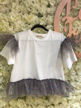 Load image into Gallery viewer, White Tee with Ruffles
