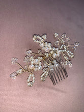 Load image into Gallery viewer, Silver Pearl, Crystal and Diamanté Hair Comb