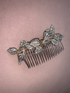 Vintage Style Silver Leaf Comb