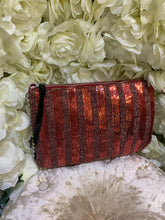Load image into Gallery viewer, Red Stripe Clutch and Stud Bag