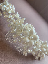 Load image into Gallery viewer, Abigail Silver and Ivory Hair Piece