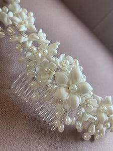 Abigail Silver and Ivory Hair Piece
