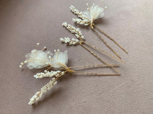 Floral and Beaded Hair Pins