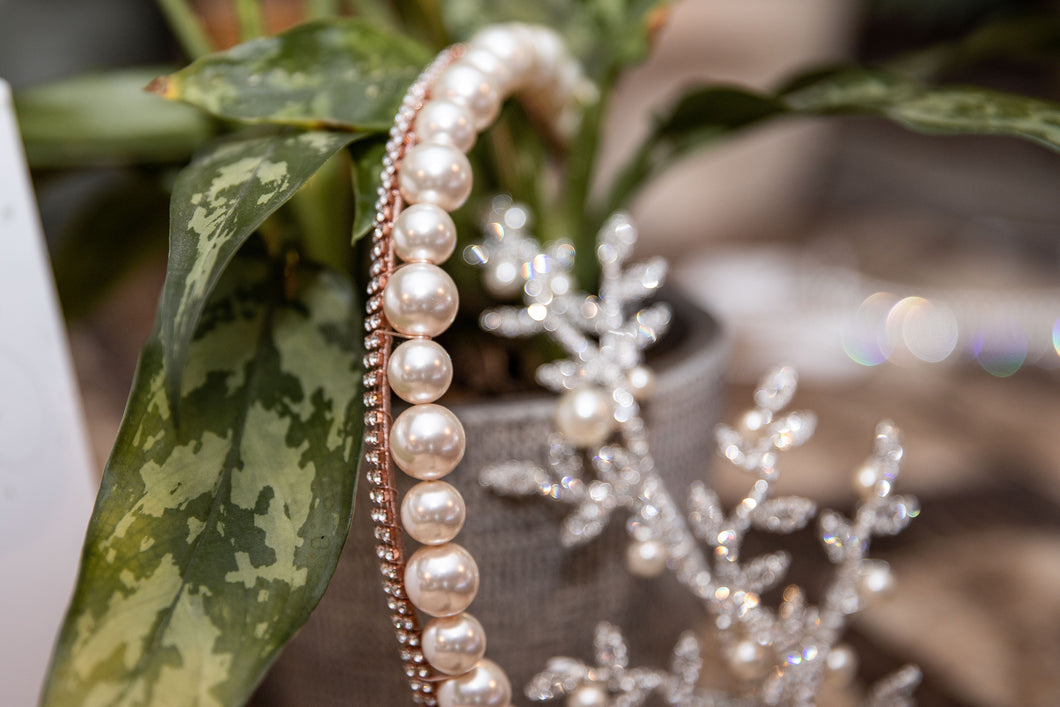 PEARL AND CRYSTAL CROWN HAIRBAND