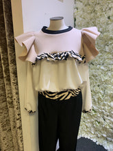 Load image into Gallery viewer, Love Zebra - Nude &amp; Ivory Long Sleeve Frill Top