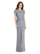 Load image into Gallery viewer, Crepe dress with lace peplum detail